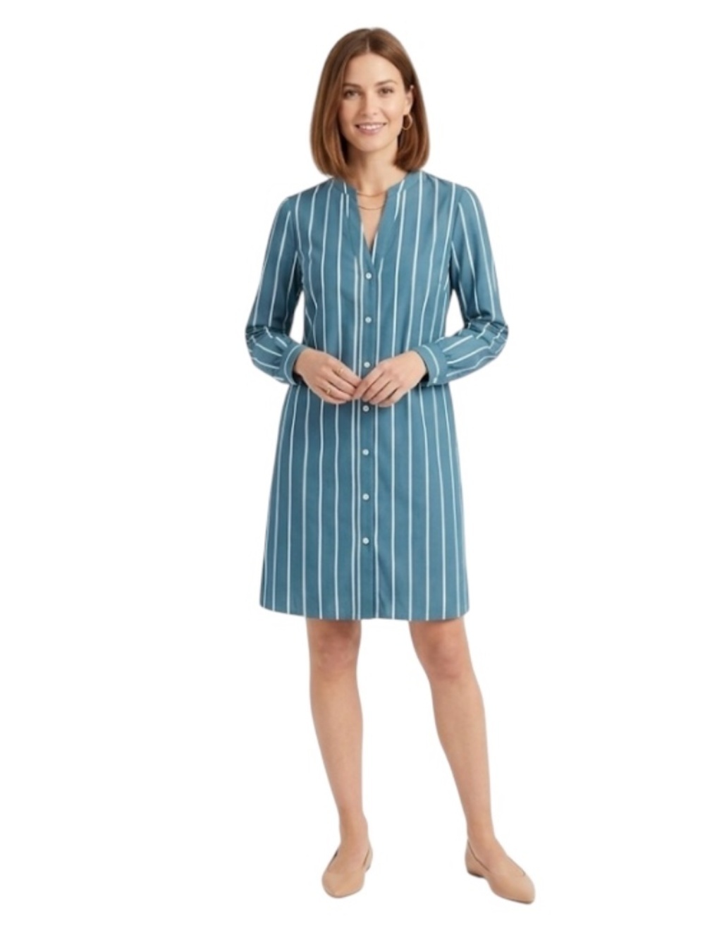 Kerri Rosenthal Audrey Striped Smocked Dress Sz S Blue & White Costal Hamptons - Picture 2 of 12